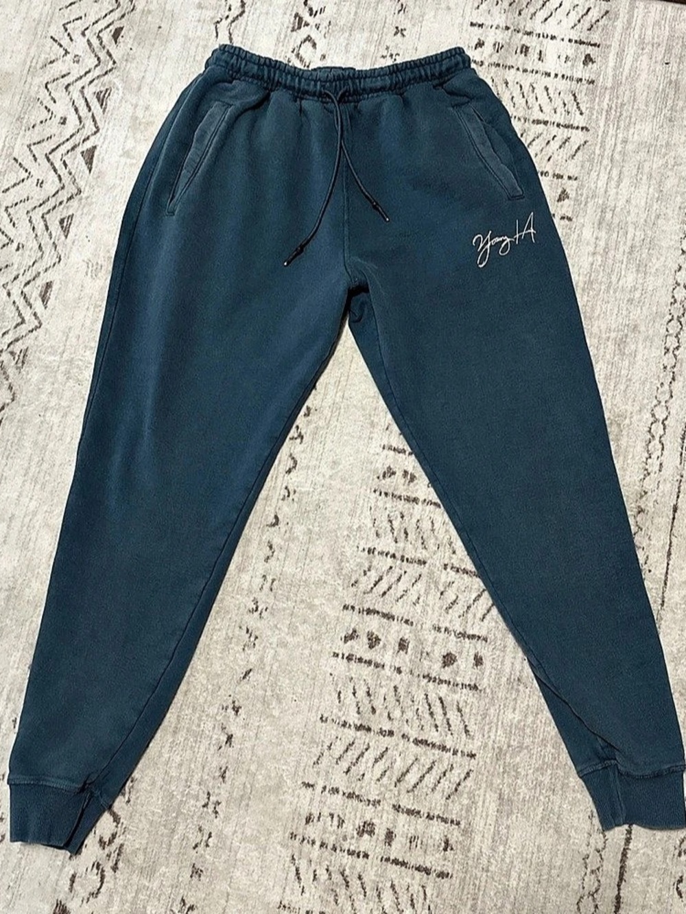 YoungLA Cotton Jogger Sweatpants in Blue Size XL